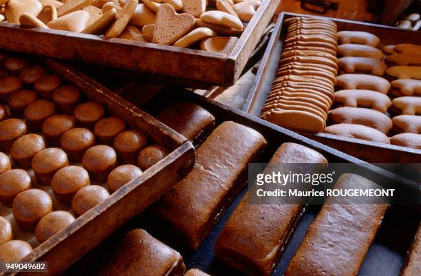 Gingerbread. It is left to go stale in dim lighting . Dijon: le pain d'épices. On le laisse racir dans la pénombre .
