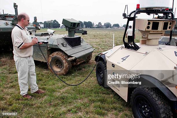 Engineers and executives at General Dynamics show off their Robotic Systems to the press in Westminster, Maryland on August 9, 2005. General Dynamics...