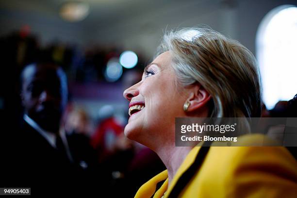 Hillary Clinton, U.S. Senator from New York and 2008 Democratic presidential hopeful, greets supporters at Benedict College in Columbia, South...
