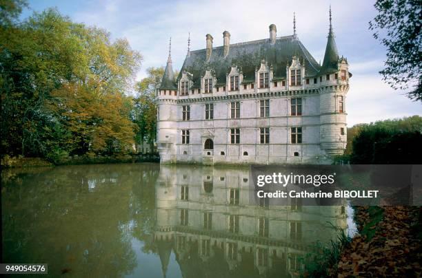 The castle of Azay-le-Rideau. Built but once, from 1518 to 1529, the castle links Medieval tradition with Italian Classicism. This Renaissance...