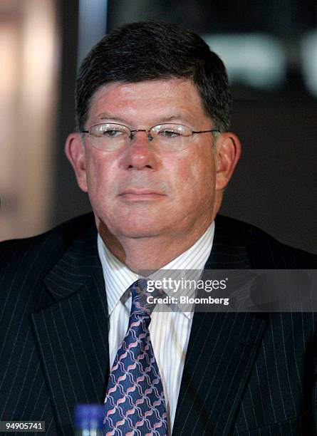 David Hunke, currently the head of Gannett's Rochester Democrat, appears at a new conference Wednesday August 3, 2005 in Detroit, Michigan. Mr. Hunke...