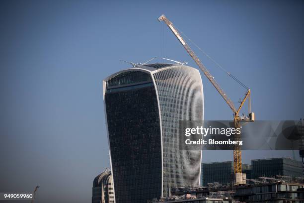 The skyscraper at 20 Fenchurch Street, also known as the 'Walkie-Talkie' stands in the City of London, U.K., on Friday, April 20, 2018. Foreign...