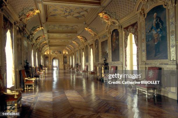 The castle of Maintenon. The Noailles family portrait gallery. Upon the death of the marquise de Maintenon, the estate returned to the Noailles...