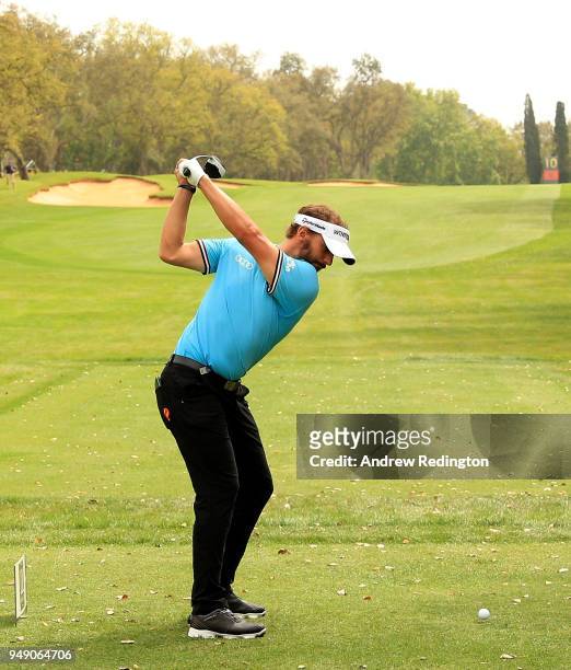 Joost Luiten of Netherlands on the 10th tee during the second round of the Trophee Hassan II at Royal Golf Dar Es Salam on April 20, 2018 in Rabat,...