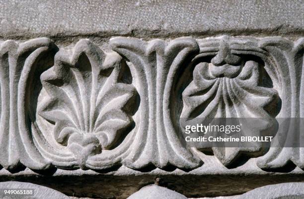 The church of Rieux-Minervois. Capitals by the Master of Cabestany, a remarkably talented Roman sculptor, he left traces of his work over a large...