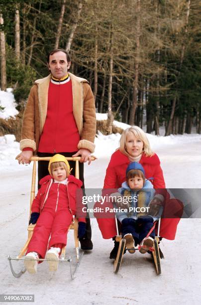 Charles Aznavour with Ulla, Misha and Katia.