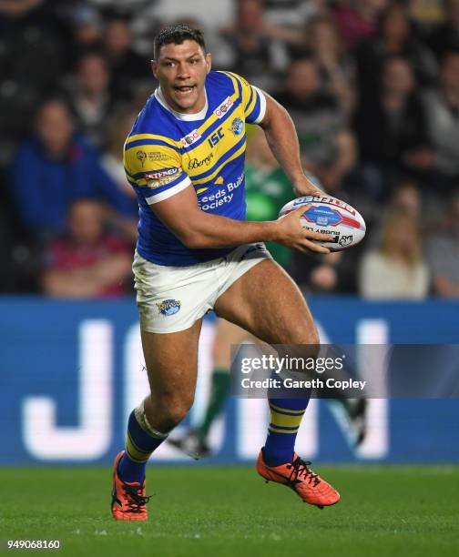 Ryan Hall of Leeds Rhinos during the BetFred Super League match between Hull FC and Leeds Rhinos at KCOM Stadium on April 19, 2018 in Hull, England.