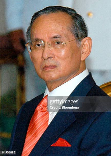 Thailand's King Bhumibol Adulyadej is pictured during the opening ceremony of the new subway system in Bangkok Saturday, July 3, 2004.