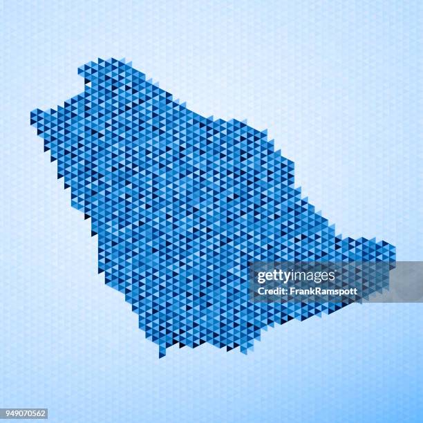 saudi arabia map triangle pattern blue - saudi map stock illustrations
