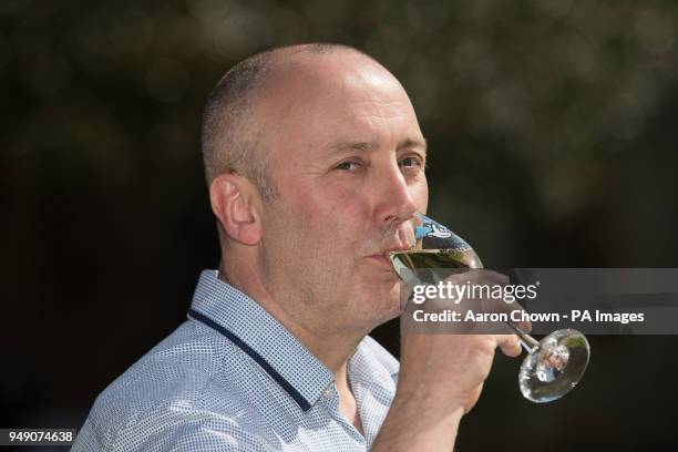 Self employed carpenter and single dad of two, Aaron Fawden celebrates after winning one millions pounds in the EuroMillions UK Millionnaire Maker...