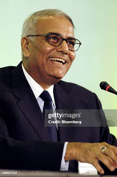 Yashwant Sinha, former Indian minister of economy speaks at the 'Circulo de Economia' congress in Sitges, Spain, Friday, June 18, 2004. June 18th,...