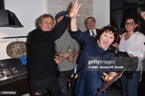 Renzo Rosso and Patrizia Moroso attend Diesel Living event during the Milan Design Week on April 18, 2018 in Milan, Italy.