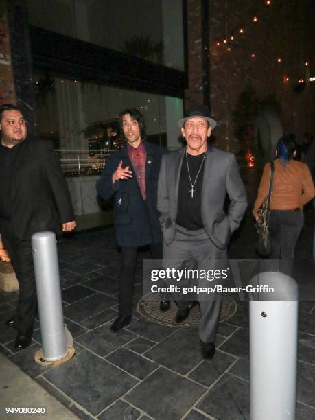 Danny Trejo and Gilbert Trejo are seen on April 19, 2018 in Los Angeles, California.