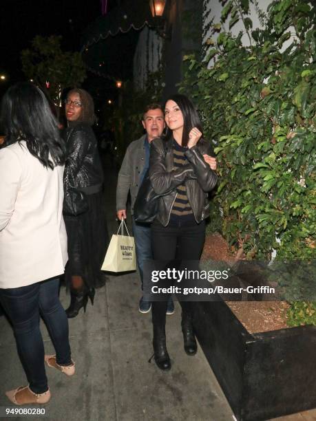 Joe Lo Truglio and Beth Dover are seen on April 19, 2018 in Los Angeles, California.