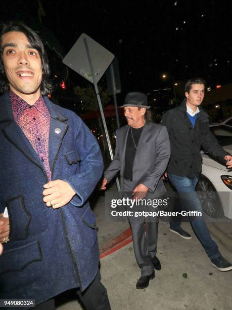 Danny Trejo and Gilbert Trejo are seen on April 19, 2018 in Los Angeles, California.