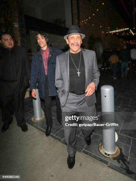 Danny Trejo and Gilbert Trejo are seen on April 19, 2018 in Los Angeles, California.