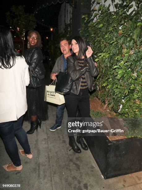 Joe Lo Truglio and Beth Dover are seen on April 19, 2018 in Los Angeles, California.