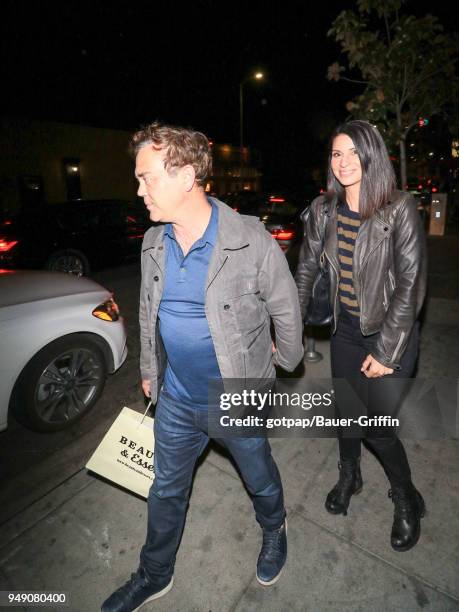 Joe Lo Truglio and Beth Dover are seen on April 19, 2018 in Los Angeles, California.