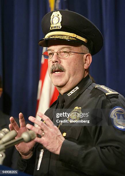 Capitol Hill Chief of Police Terry Gainer speaks during a news conference in the Senate Radio and Television Studio about the discovery of Ricin in...