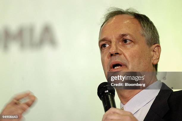 Paul Polman, European president of Procter & Gamble speaks at the 'Circulo de Economia' congress in Sitges, Spain, Friday, June 18, 2004.