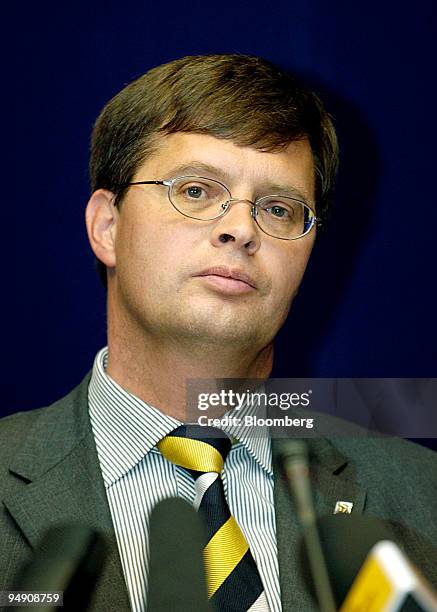 Dutch Prime Minister Jan Peter Balkenende speaks at a press conference following the European Union summit in Brussels, Belgium, Friday, June 18,...