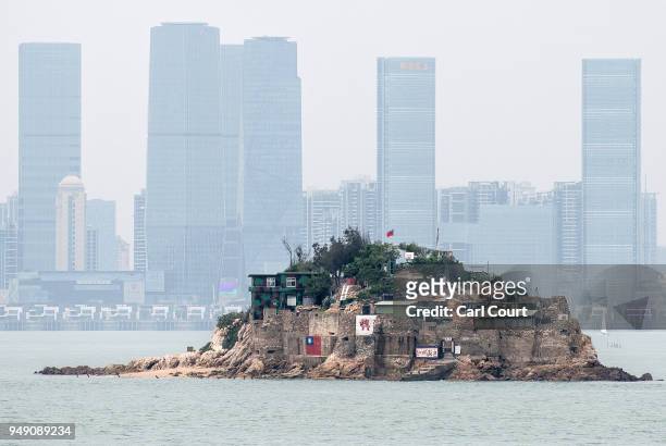 Shiyu, or Lion Islet, part of Kinmen County, one of Taiwan's offshore islands, is seen in front of the Chinese city of Xiamen, China, on April 20,...