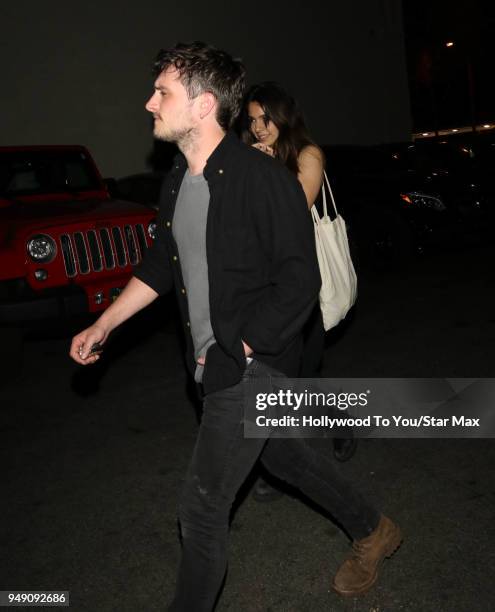 Josh Hutcherson and Claudia Traisac are seen on April 19, 2018 in Los Angeles, California.