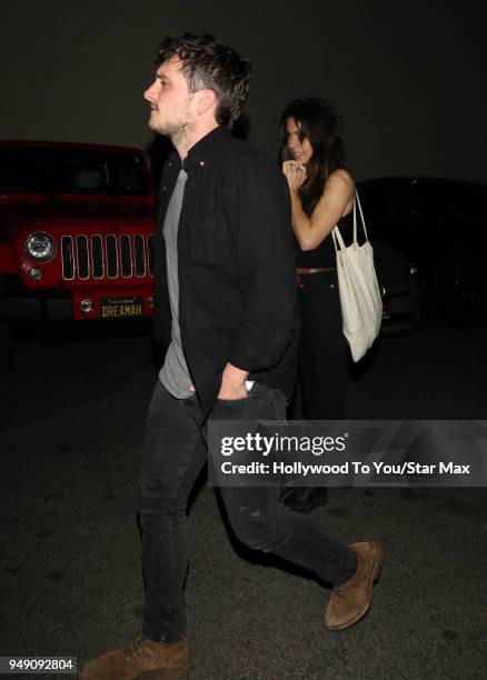 Josh Hutcherson and Claudia Traisac are seen on April 19, 2018 in Los Angeles, California.