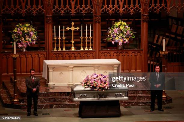 Former U.S. First lady Barbara Bush, the wife of the 41st president, George H.W. Bush, and mother of the 43rd, George W. Bush, lies in repose at St....