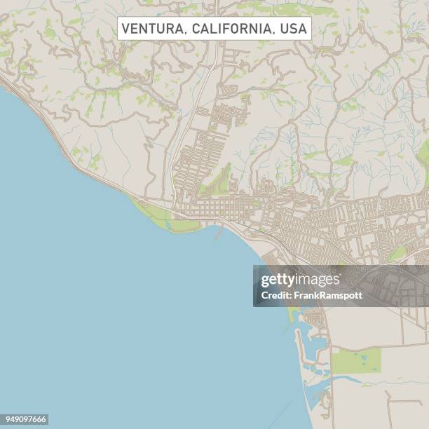 ventura california us city street map - ventura california stock illustrations