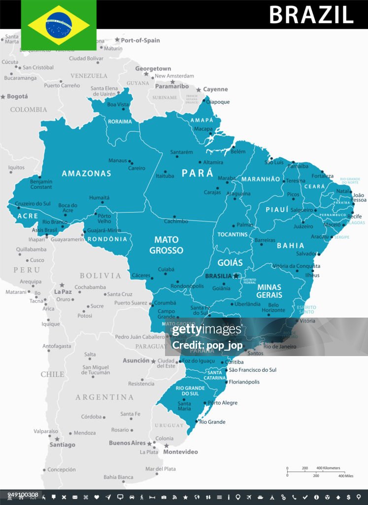 Karte von Brasilien - Infografik Vektor