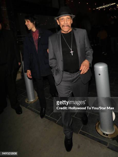 Danny Trejo and Gilbert Trejo are seen on April 19, 2018 in Los Angeles, California.