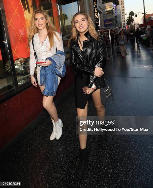 Brighton Sharbino and Saxon Sharbino are seen on April 19, 2018 in Los Angeles, California.