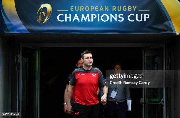 Dublin , Ireland - 20 April 2018; Backs coach Stephen Jones during the Scarlets captain's run at the Aviva Stadium in Dublin.