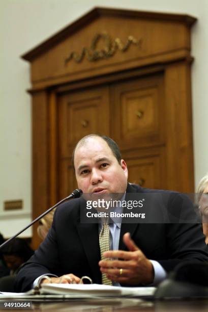 Armando Falcon, Jr., director of the Office of Federal Housing Enterprise Oversight, testifies before a subcommittee of the House Financial Services...