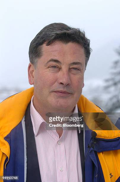 Brian Paul Larcombe, CEO, 3I Group Plc, poses after a television interview as part of the World Economic Forum in Davos, Switzerland, January 21,...