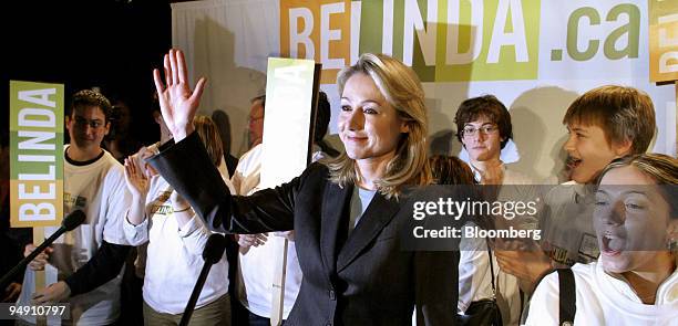 Belinda Stronach speaks at a news conference in Toronto, Canada, Tuesday January 20 after resigning from her position as Canada's president and CEO...