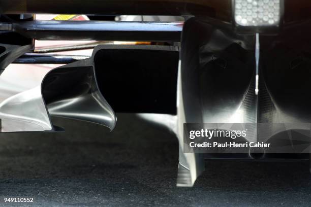 Grand Prix of France, Circuit de Nevers Magny-Cours, 21 July 2002. Aerodynamic extractor on a Formula One car.