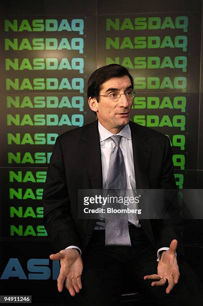 Bob Greifeld, president and CEO, The Nasdaq Stock Market Inc., is seen during an interview at the Nasdaq Marketsite in the Times Square area of New...