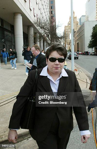 Leslie Caldwell, head of the Justice Department's Enron Task Force leaves the Federal courthouse in Houston, Texas, January 9, 2004. Former Enron...