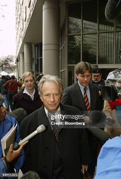 Mike DeGeurin, defense attorney for former Enron Corp. Assistant Treasurer Lea Fastow speaks to the media as he and other defense attorney Paul...