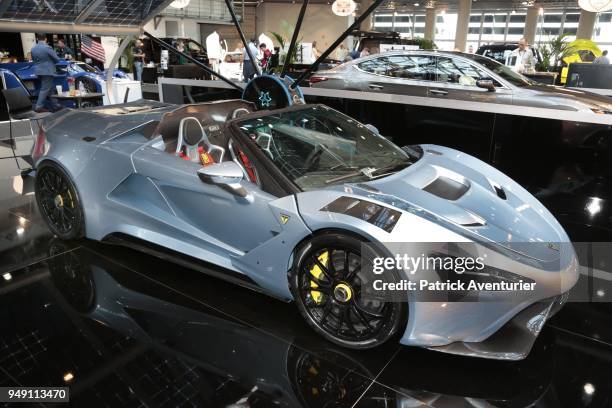 World premier of Supercar TH 900 H by Tushek is displayed during the opening day of the Top Marques Monaco at the Grimaldi Forum on April 20, 2018 in...