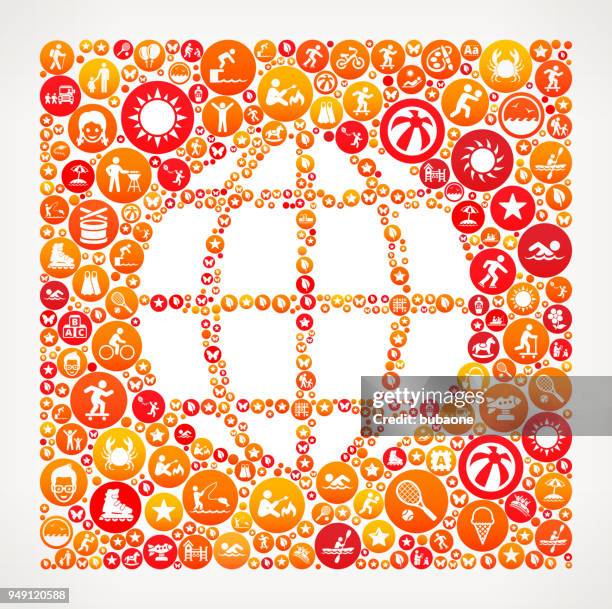 globe summer camp fun icon pattern - inflatable globe stock illustrations