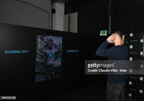 Mauro Icardi of FC Internazionale attends the FC Internazionale 'Innovative Passion' Concept At Milan Design Week on April 20, 2018 in Milan, Italy.