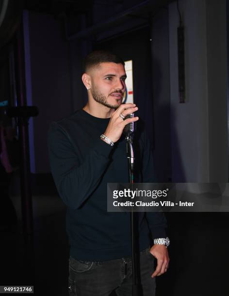 Mauro Icardi of FC Internazionale attends the FC Internazionale 'Innovative Passion' Concept At Milan Design Week on April 20, 2018 in Milan, Italy.