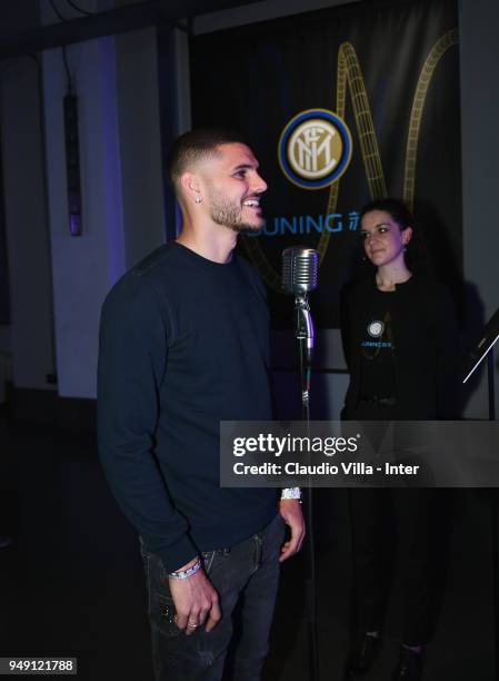 Mauro Icardi of FC Internazionale attends the FC Internazionale 'Innovative Passion' Concept At Milan Design Week on April 20, 2018 in Milan, Italy.