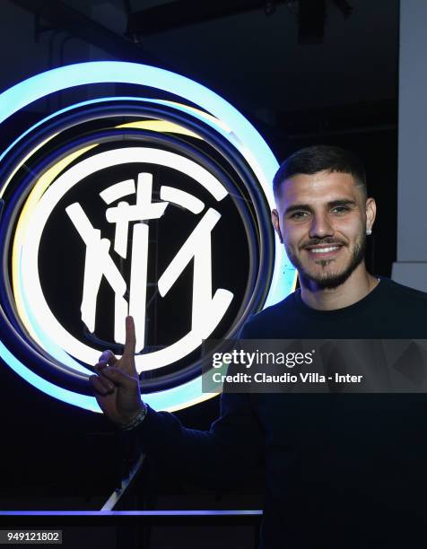 Mauro Icardi of FC Internazionale attends the FC Internazionale 'Innovative Passion' Concept At Milan Design Week on April 20, 2018 in Milan, Italy.