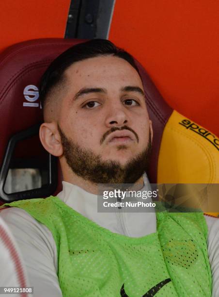 Kostas Manolas during the Italian Serie A football match between A.S. Roma and AC Genoa at the Olympic Stadium in Rome, on april 18, 2018.
