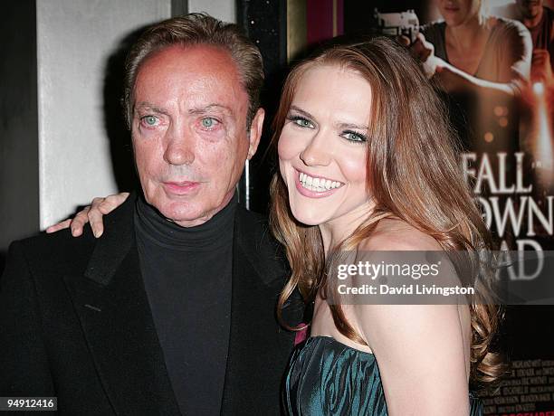 Actors Udo Kier and Dominique Swain attend the premiere of "Fall Down Dead" at Laemmle's Music Hall 3 on December 18, 2009 in Beverly Hills,...