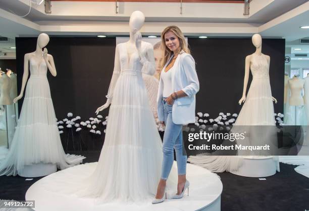 Agueda Lopez attends the Rosa Clara Bridal Showroom opening on April 20, 2018 in Barcelona, Spain.